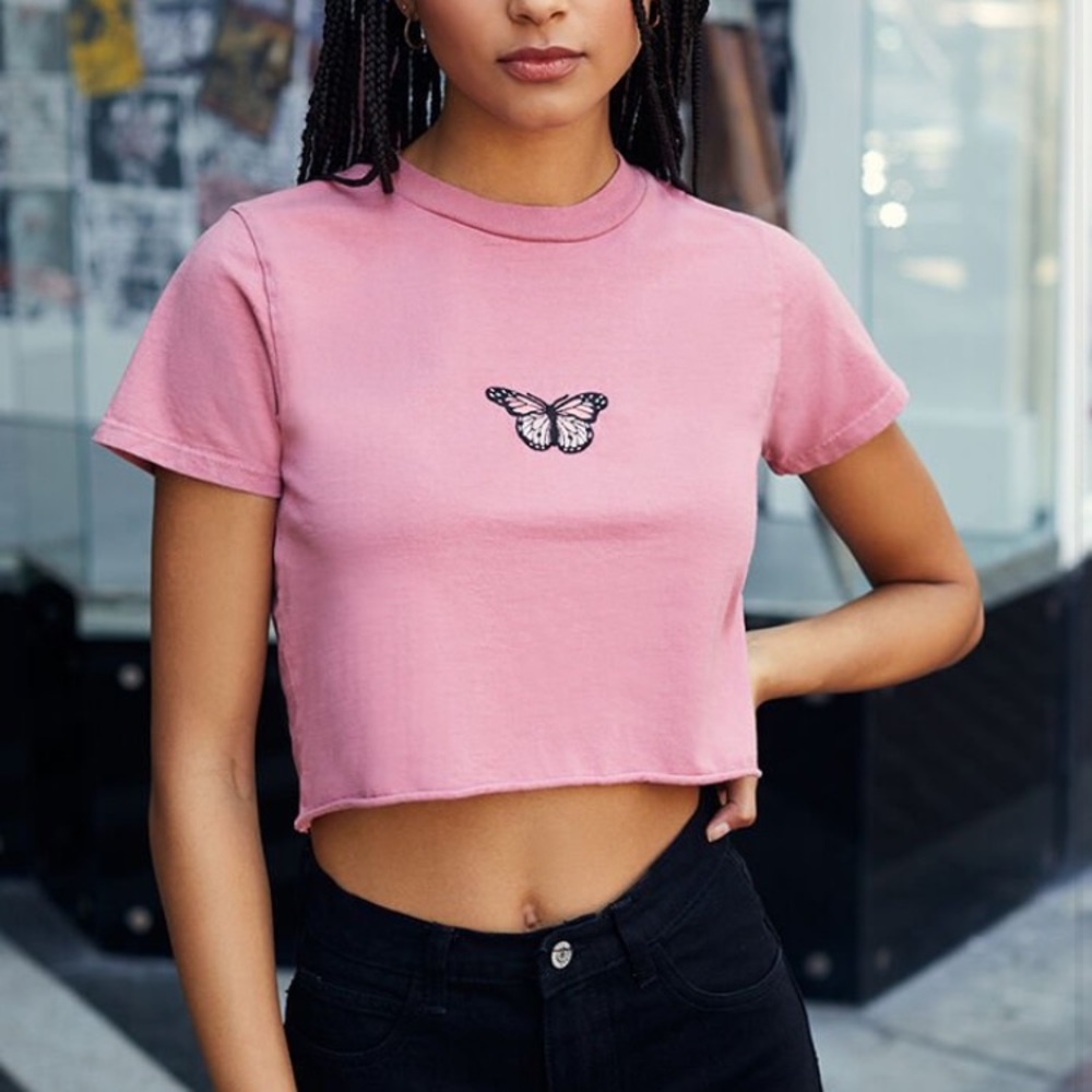 Brandy Melville Cropped Butterfly Top